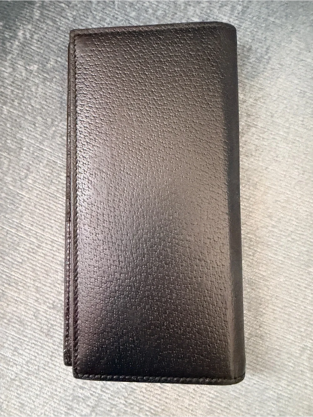 Gucci Black Leather Long Wallet with Gold GG Hardware